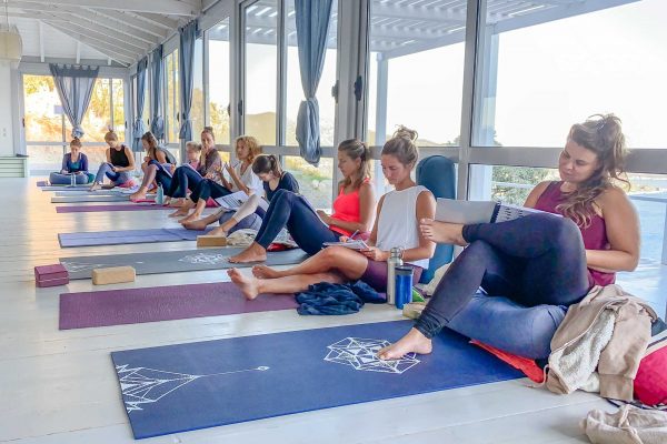 Theoretical yoga class in Lefkada Island, Greece