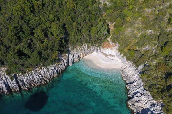 private beach at the yoga retreat center in Lefkada