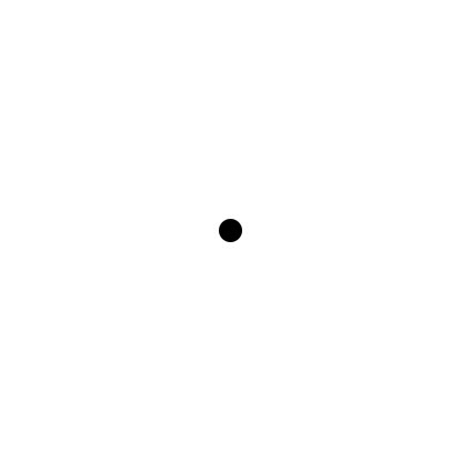 black dot on white background
