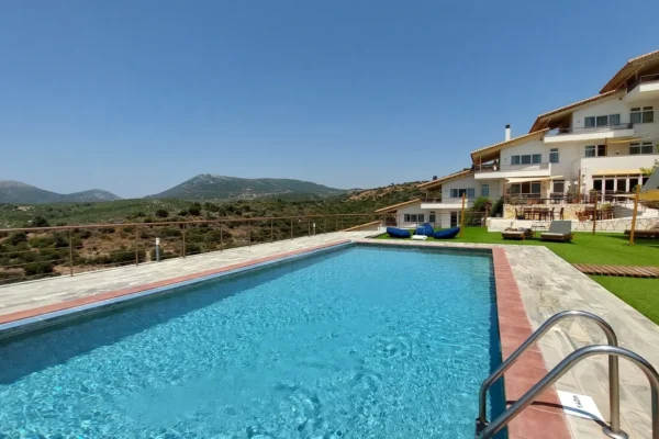 1 Hotel and Pool (1) Swimming pool where yoga students can realx