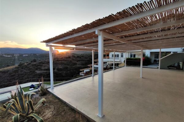 yoga shala side view with pool yoga shala side view with pool