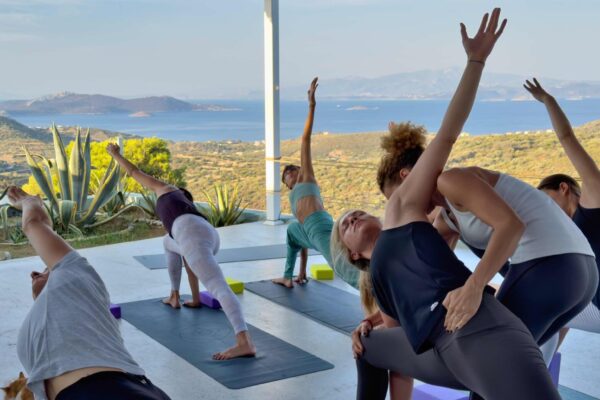 Yoga Students practicing with seaview Yoga Students practicing with Seaview